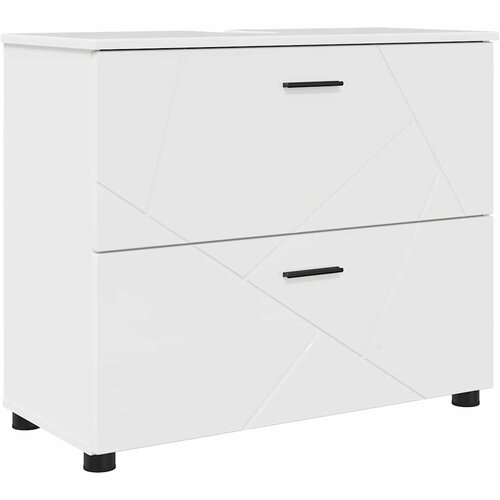  Set namje&amp;scaron;taja za kupaonicu 4 kom. Visoki sjaj bijela 35 x 30 x 192 cm Slike