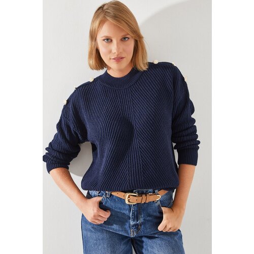 Bianco Lucci Women's Shoulder Button Detailed Thessaloniki Knitted Sweater Cene