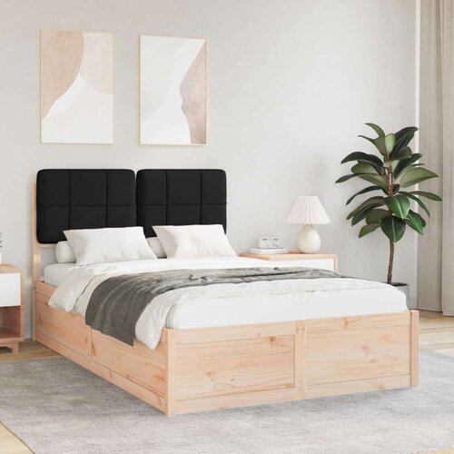  Posteljni okvir z oblazinjenim vzglavjem Črna 120 x 190 cm, (5000104372) Cene