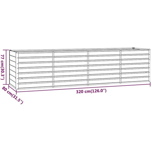  Povi&amp;scaron;ena vrtna gredica boja hrđe 320 x 80 x 77 cm čelik COR-TEN Slike