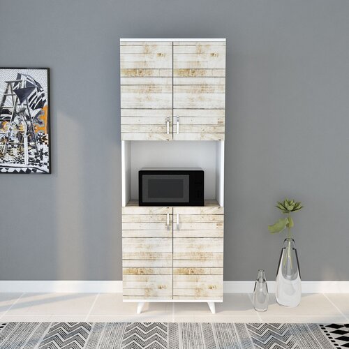 HANAH HOME Tasarım - L1196 OakWhite Multi Purpose Cabinet Cene