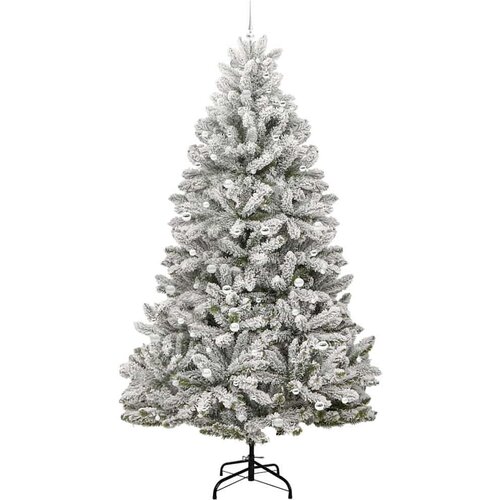 VidaXL Umjetno božićno drvce Zelena i bijela 300 cm PVC i metal Slike