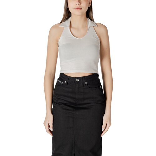 Calvin Klein Jeans HALTERNECK POLO COLLAR TOP J20J225320 Bež Slike