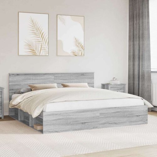  Okvir za krevet s uzglavljem Siva Sonoma 200 x 200 cm Cijene