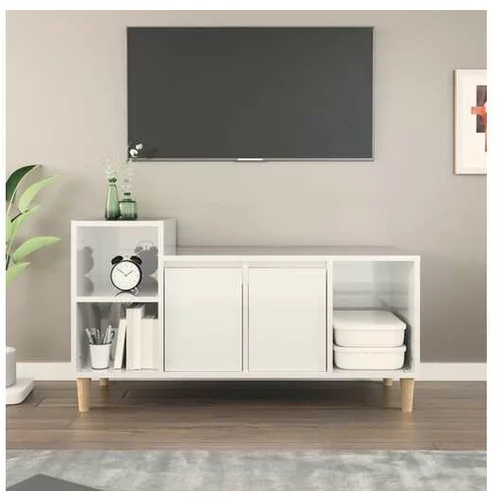  TV omarica visok sijaj bela 100x35x55 cm inženirski les