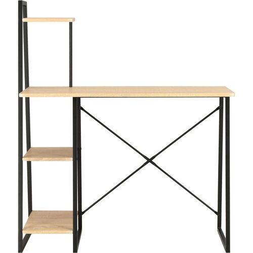Maison Chic Radni stol s policama crni i boja hrasta 102 x 50 x 117 cm Cijene