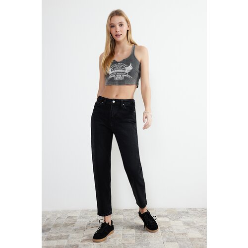 Trendyol Black High Waist Mom Jeans Slike