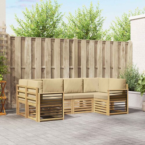  Sekcijska garnitura 6 pcs Bijela i bež 245 x 128,5 x 73 cm Cene