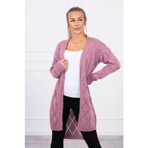 Kesi Sweater with a geometric pattern in dark pink Slike