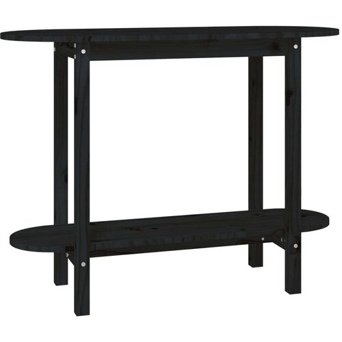  Konzolni stol crni 110 x 40 x 80cm od masivne borovine Slike