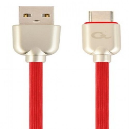 Gembird CC USB2R AMCM 1M R Premium rubber Type C USB charging and data cable, 1m, red Slike