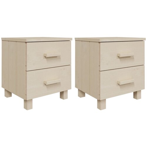 Maison Chic Dvo delni komplet Nočne omarice - Nočne mize HAMAR medeno rjava 40x35x44,5 cm borovina, (21686781) Slike