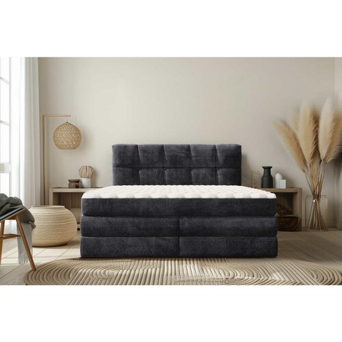 Esposa BOXSPRING POSTELJA 140 cm x 200 cm , tekstil temno siva Slike