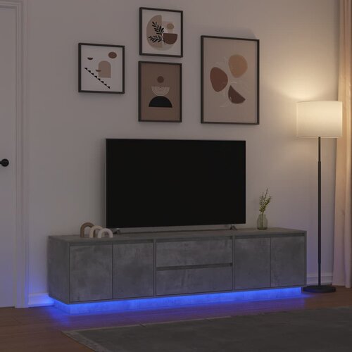VidaXL TV ormarić s LED svjetlima siva boja betona 193,5x41x50 cm Slike