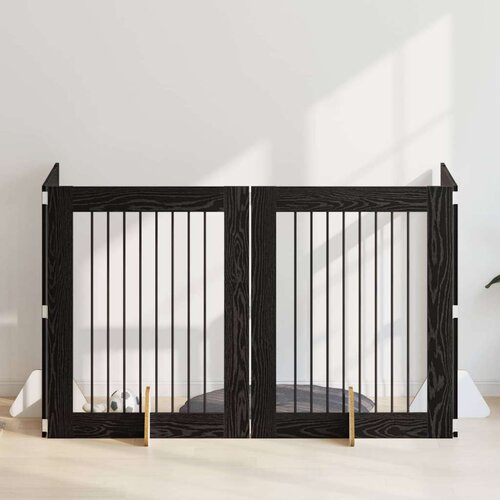  Vrata za pse z stojali 4 pcs Črni hrast 80 x 100 cm, (5000232781) Cene
