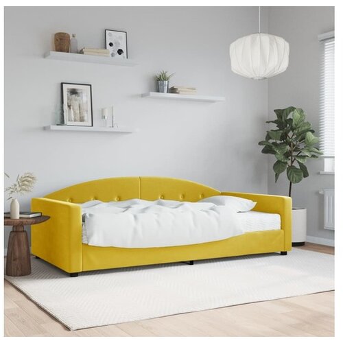 vidaXL Dnevni krevet s madracem žuti 100 x 200 cm baršunasti Cijene