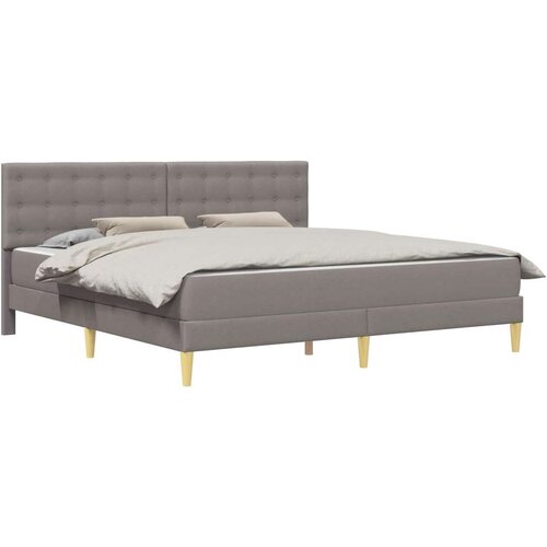  Okvir kreveta s madracem Sivo-smeđa 200 x 200 cm tkanina - Sivo-smeđa 200 x 200 cm Slike