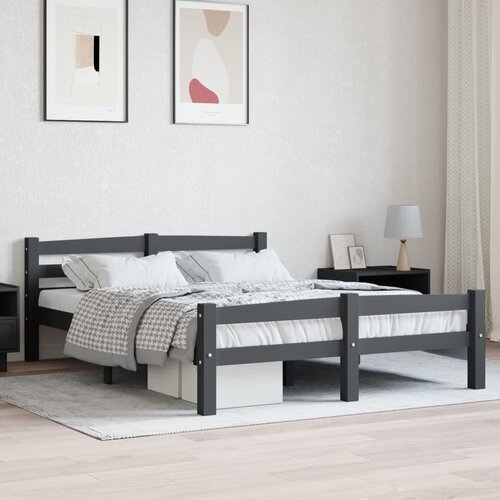 Furnova Posteljni okvir temno siv iz trdne borovine 140x200 cm, (21934260) Slike