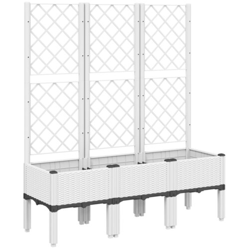  Vrtna sadilica s re&amp;scaron;etkom bijela 120 x 40 x 142 cm PP Slike