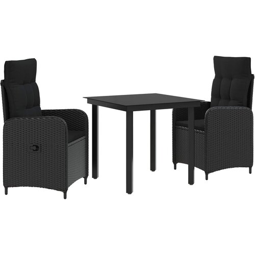  Set stolića za sofu s jastukom s jastukom 3 pcs Crna Cene