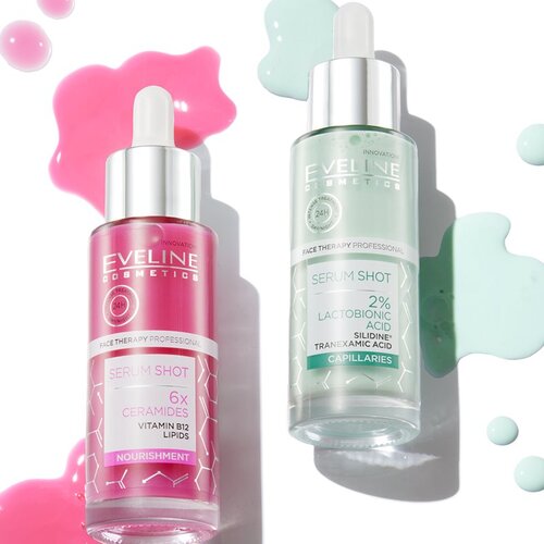 Eveline Cosmetics Serum Shot 2% Lactobionic Acid umirujući serum protiv crvenila kože lica 30 ml Slike