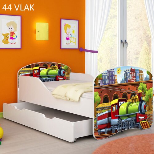 ACMA Dječji krevet s motivom + ladica 140x70 cm - 44 Vlak Cene
