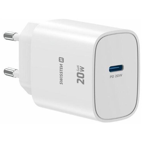 Swissten Polnilec EDGE GAN 1XUSB-C 20W, bel Slike