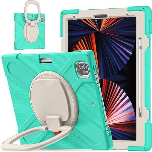 NIKCORP Ovitek za iPad Pro 12.9 Robusten s stojalom in mestom za pisalo, tridelna zaščita, silikon in plastika, mentol barva, (5000139002) Cene