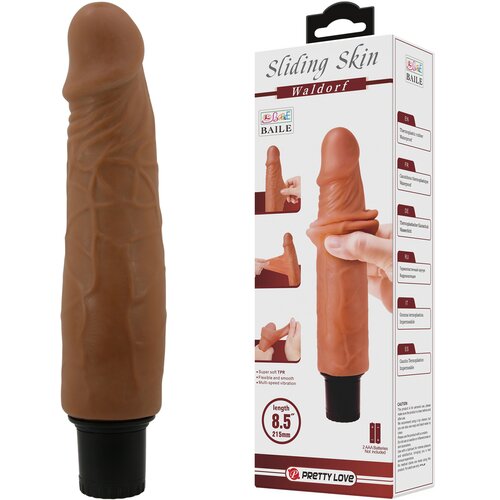 Pretty Love Waldorf Sliding Skin Vibrator 21,5cm Brown Cene