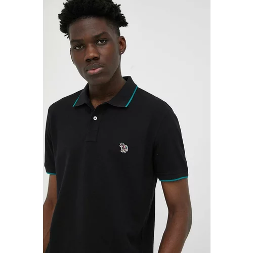 PS Paul Smith Pamučna polo majica boja: crna, s aplikacijom