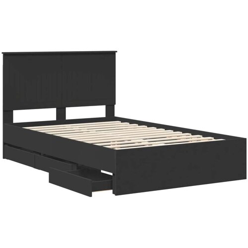  Okvir za krevet Crna 120 x 200 cm Inženjersko Drvo Slike