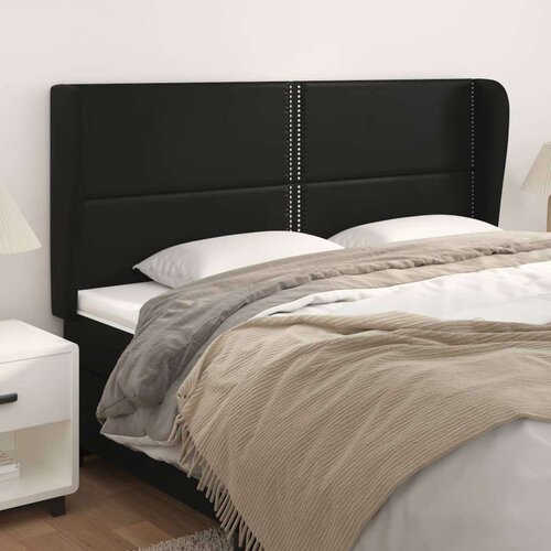  Uzglavlje s u&scaron;ima crno 183x23x118/128 cm od umjetne kože Cijene