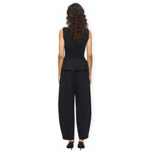 Vila Hlače Mastriba Trousers - Black Beauty/Pinstripe Črna Slike