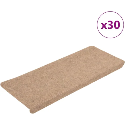 vidaXL Samoljepljivi otirači za stepenice 30 kom bež 65x24,5x3,5 cm