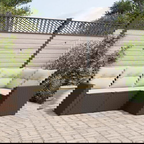 vidaXL 4-dijelni set vrtnih sofa od poliratana s jastucima smeđi Cijene