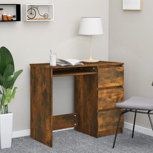 vidaXL Pisalna miza dimljeni hrast 90x45x76 cm konstruiran les Cene