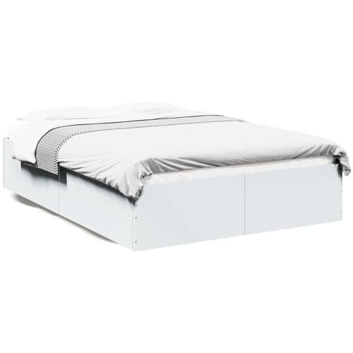  Okvir za krevet bijeli 135x190 cm konstruirano drvo Slike