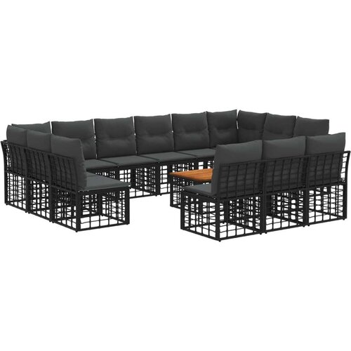  Zunanja garnitura za sedenje 14 pcs Črna in Temno siva, (5000270343) Cene