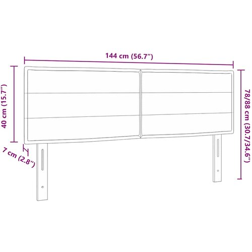  LED glava kreveta s LED trakama Tamno siva 144 cm tkanina Slike