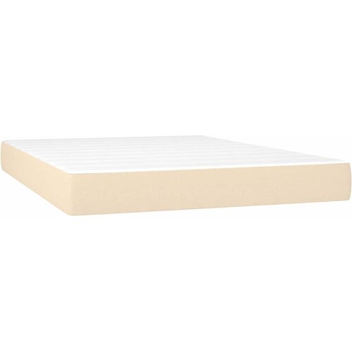  Krevet s oprugama i madracem krem 140x200 cm od tkanine Slike