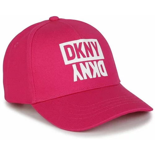 Dkny Otroška bombažna bejzbolska kapa roza barva