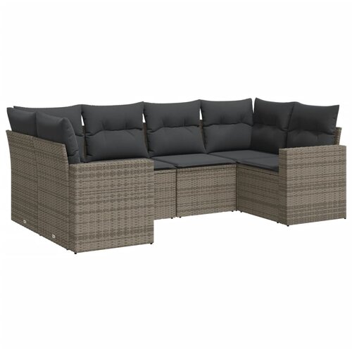 Maison Chic Seti vrtnega pohištva - Vrtna garnitura - Vrtni pohištvo set 6-delna z blazinami siv poli ratan, (21807844) Cene