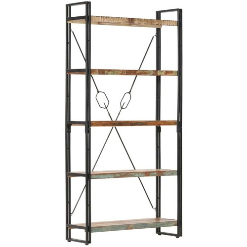 Police Knjižna omara 5-nadstropna 90x30x180cm trden predelan les Slike