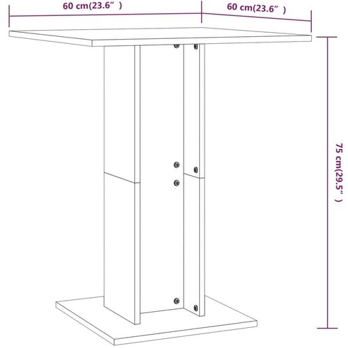  Bistro stol boja hrasta sonome 60x60x75 cm konstruirano drvo Slike