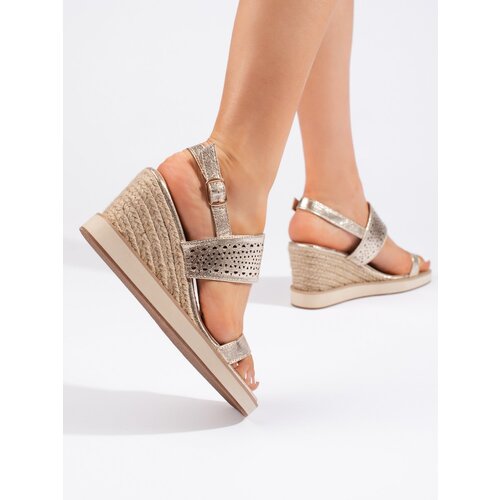 Shelvt Golden women's wedge sandals Cijene
