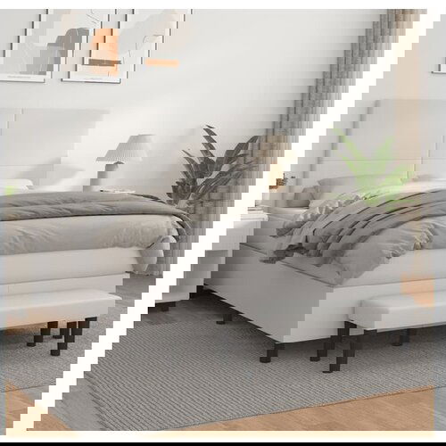 VidaXL Krevet s oprugama i madracem bijeli 140x190 cm od umjetne kože Slike