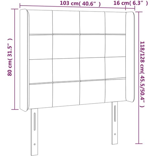  LED uzglavlje tamnosmeđe 103 x 16 x 118/128 cm od tkanine Slike