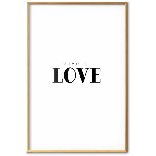  Plakat - Simple Love 29.7x42 Zlatni okvir s margom Cene