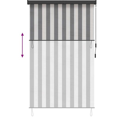Rolo zavjesa Antracit i bijelo 180 x 250 cm Tkanina i aluminij - Antracit i bijela 180 x 250 cm Slike