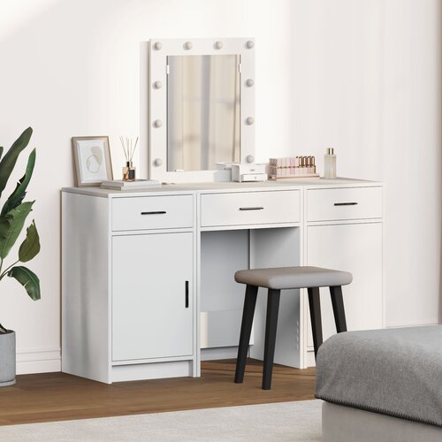 VidaXL Set od 3 Bijela MDF Srednji Ogledalo Toaletni stol Slike